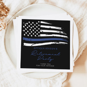 POLICE Thin Blue Line Officer Rentirement Party Serviette