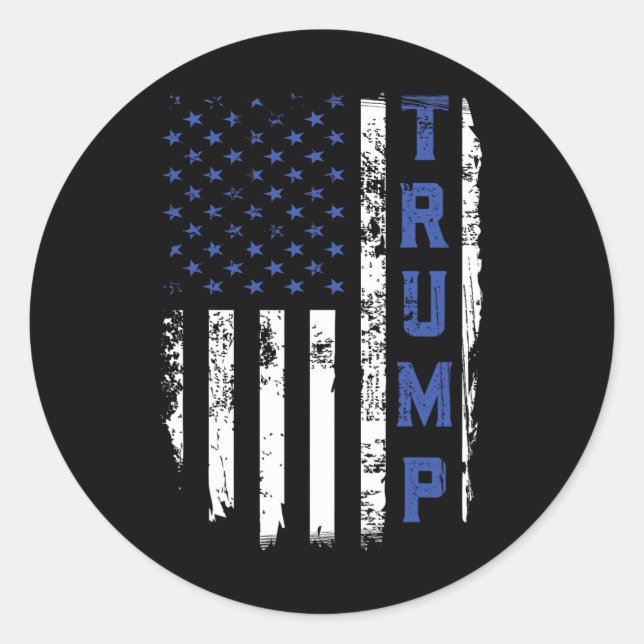 Police Thin Blue Line republikanischer Polizist US Runder Aufkleber (Vorderseite)