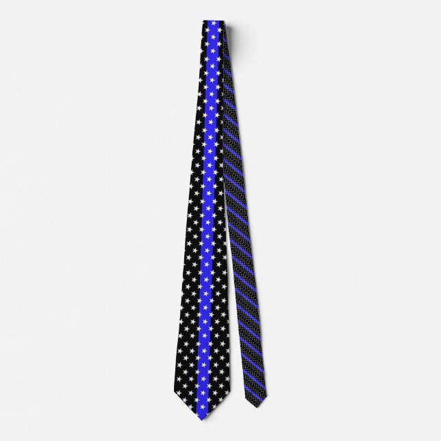 Police Thin Blue Line US Flagge Krawatte (Vorderseite)