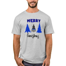 Police Thin Blue Line Weihnachtsbaum T - Shirt