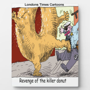 Police Vs Donut Funny Cartoon Fotoplatte