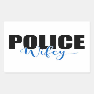 Police Wifey Rechteckiger Aufkleber
