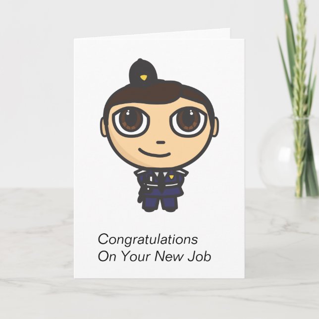 Policeman Cartoon Character Congratulations Card Karte (Vorderseite)