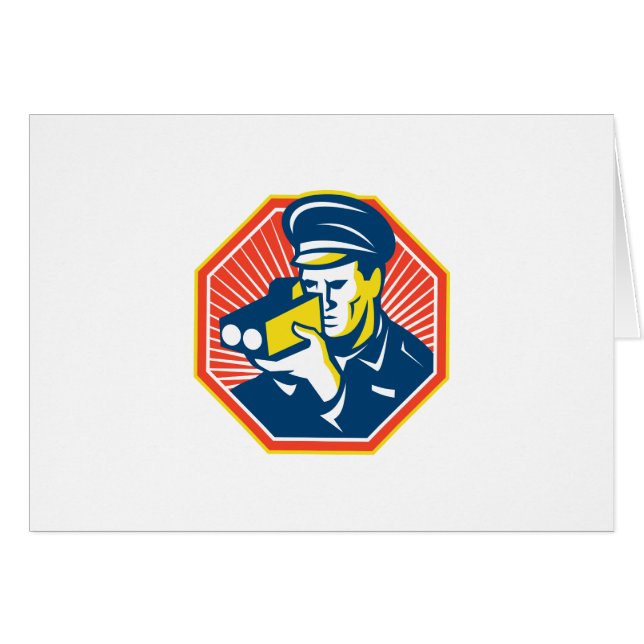 Policeman Police Officer Speed Camera Radar (Vorderseite (Horizontal))