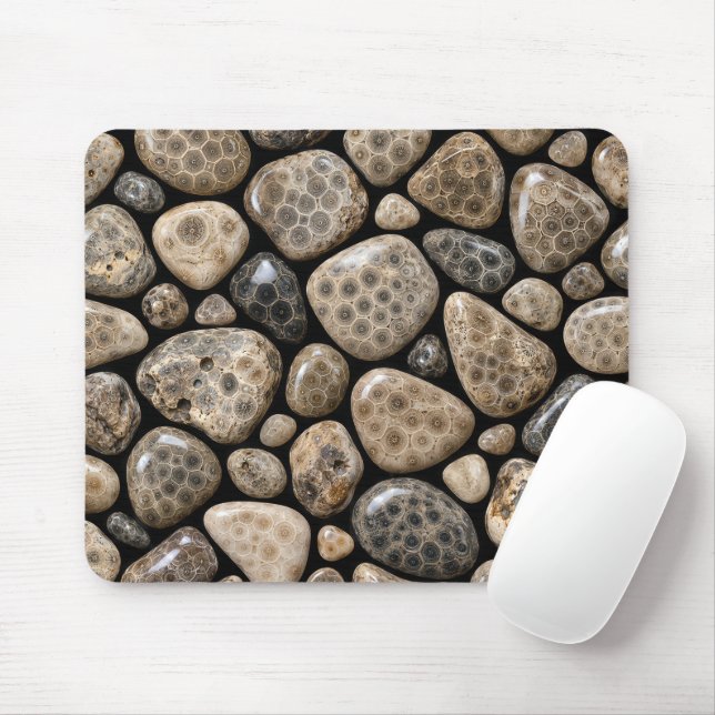 Polierte Michigan-Petoskey-Stein-Sammlung Mousepad (Mit Mouse)