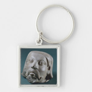 Polierter Sandsteinkopf eines Ausländers, Sarnath, Schlüsselanhänger