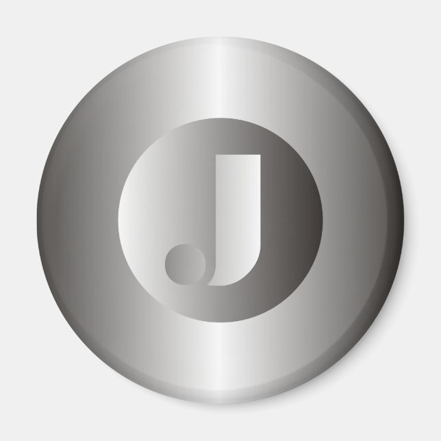 Polierter Stahl "J" Magnet (Vorne)