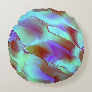 Polierter Stein in Chromviolett Rundes Kissen