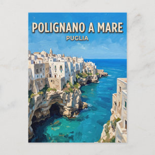 Polignano a Mare Adriatisches Panorama Italien Postkarte