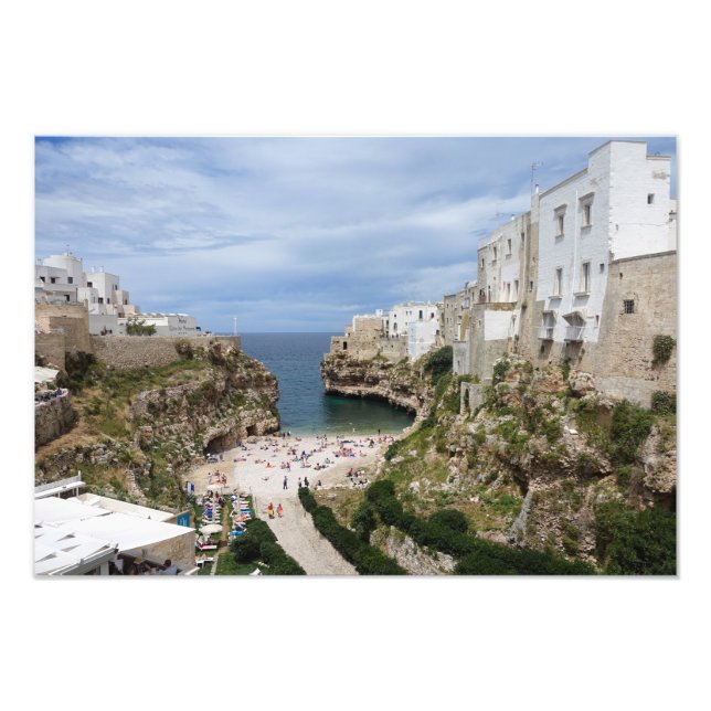 Polignano a Mare city beach in Puglia drucken Fotodruck (Vorne)