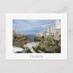 Polignano a Mare city beach, Puglia weiße Postkart Postkarte