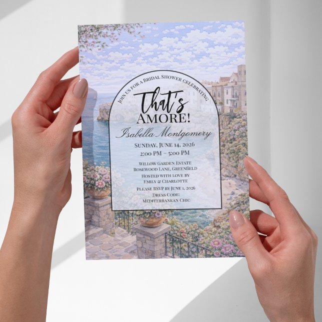 Polignano a Mare Italian Themed Bridal Shower Einladung (Polignano a Mare Italian Themed Bridal Shower Invitations
)