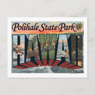 Polihale Staat Park, Hawaii - Großbuchstaben Postkarte