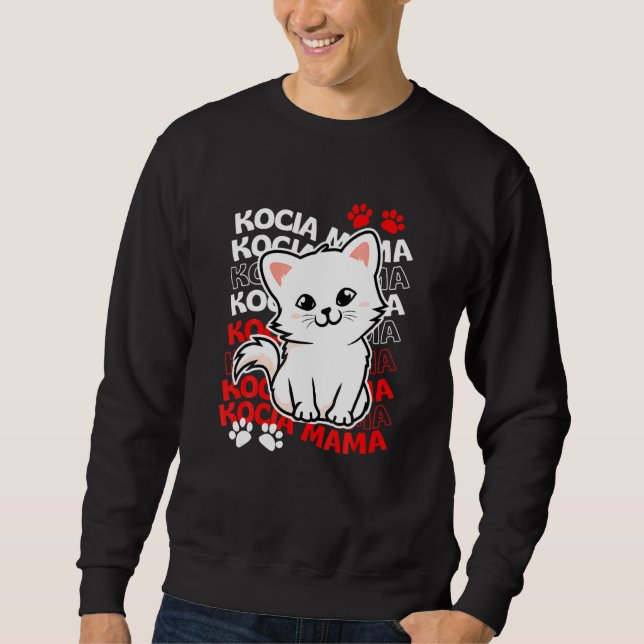 Polish Cat Mum Kocia Mama Sweatshirt (Vorderseite)