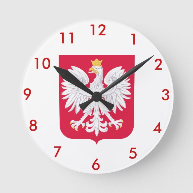 Polish* Coat of Arms Wallclock Runde Wanduhr (Vorderseite)