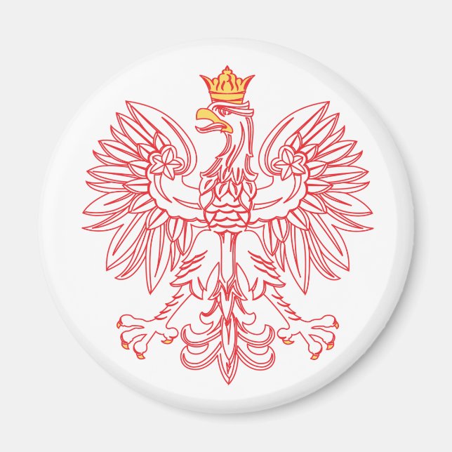 Polish Eagle Outlined In Red Magnet (Vorne)