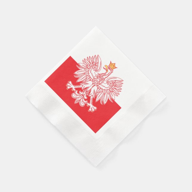 Polish Eagle Outlined In Red Serviette (Ecke)
