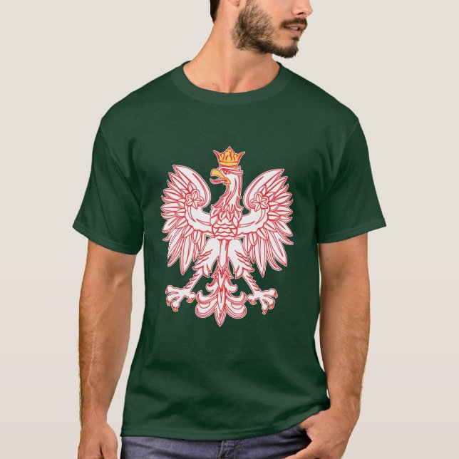 Polish Eagle Outlined In Red T-Shirt (Vorderseite)