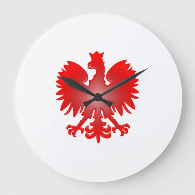 Polish Eagle Wall Clock Große Wanduhr (Vorderseite)