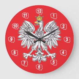 Polish Eagle With Gold Crown Wall Clock Große Wanduhr
