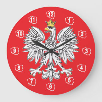 Polish Eagle With Gold Crown Wall Clock Große Wanduhr