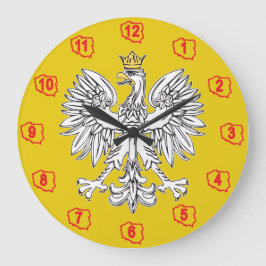 Polish Eagle With Gold Crown Wall Clock Große Wanduhr