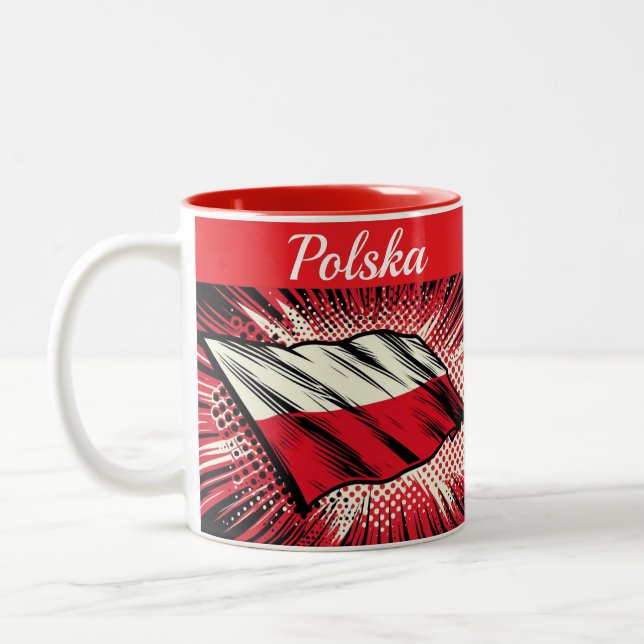 Polish flag coffee Mug Zweifarbige Tasse (Links)