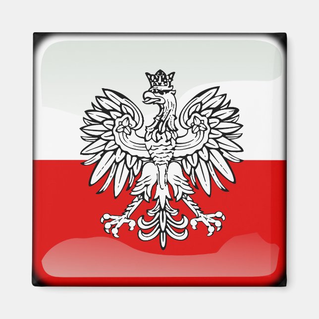 Polish glossy flag magnet (Vorne)