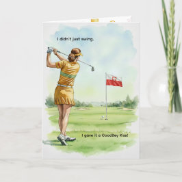 Polish Golfer Birthday Card, Retro Lady, Poland Karte