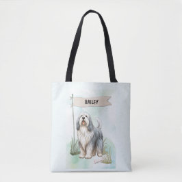 Polish Lowland Sheepdog Watercolor Personalize Dog