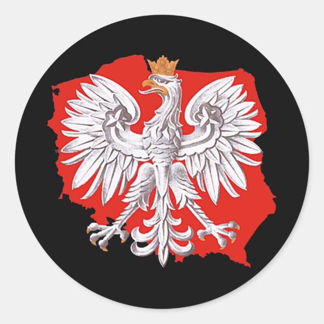 Polish White Eagle Poland Map Polska Family Runder Aufkleber (Vorderseite)