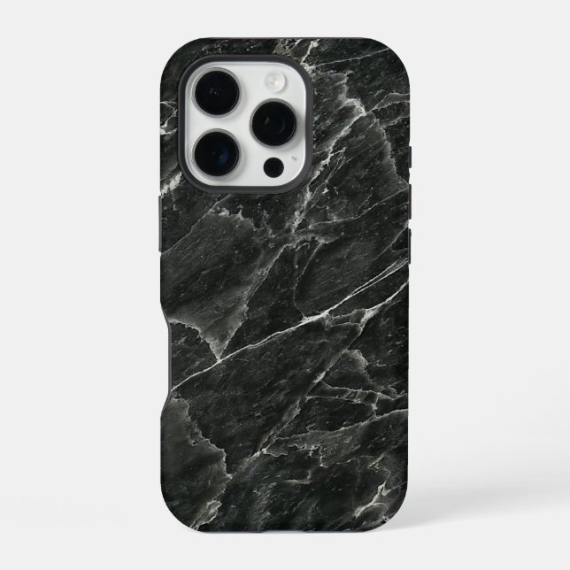 Polished Black Marble Slab iPhone Hülle (Rückseite)