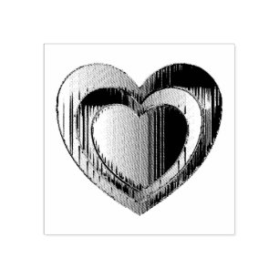Polished Chrome Heart Gummistempel