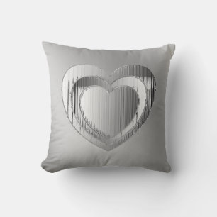 Polished Chrome Textured Heart Kissen