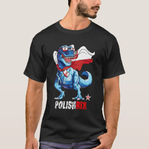 Polishrex Stolz Polnische Flagge Spaß Dinosaurier T-Shirt