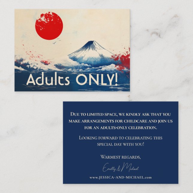 Polite NO KIDS Japonesque Harmonie mit Fuji Begleitkarte (Vorne/Hinten)