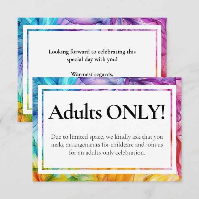 POLITE no kids weded Ethereal Bloom Begleitkarte (Vorne/Hinten)