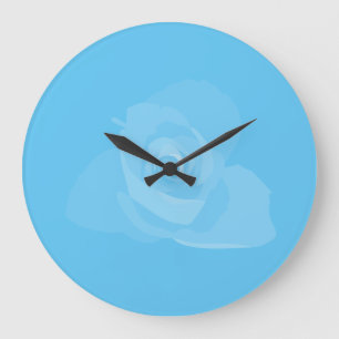 Polite Transparent Modern White Rose Art Große Wanduhr