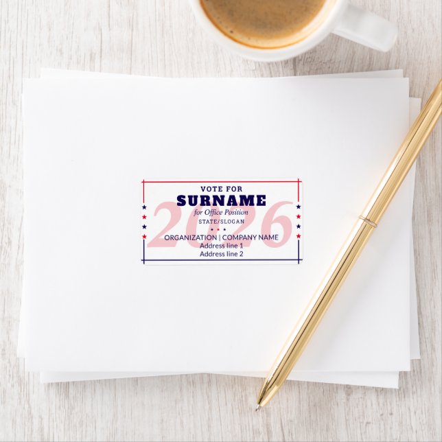 Political Election Custom Campaign Candidate Name Adressaufkleber (Insitu)