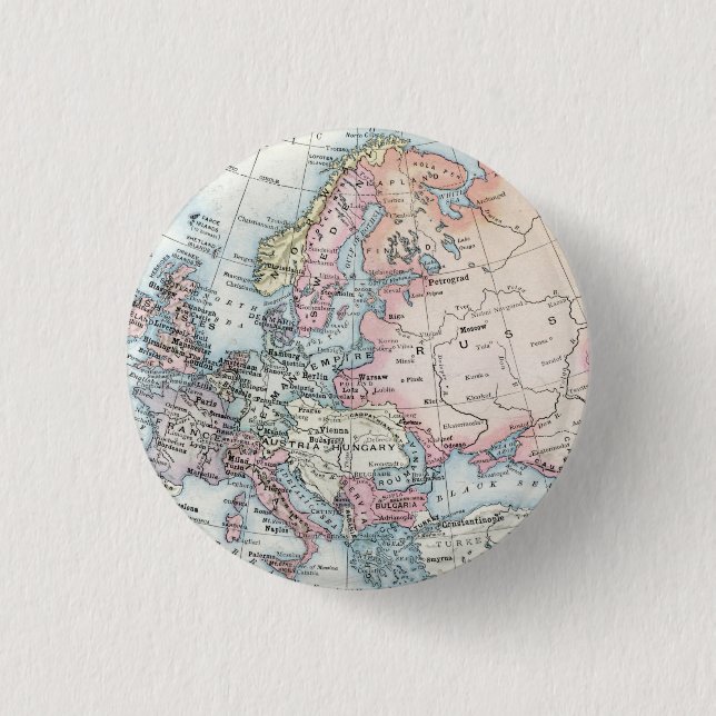 Political Map of Europe 1916 Button (Vorderseite)