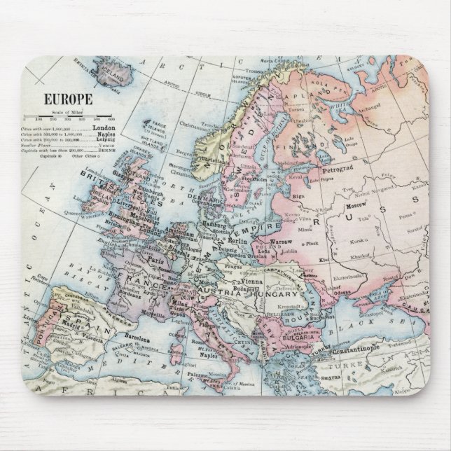Political Map of Europe 1916 Mousepad (Vorne)