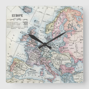 Political Map of Europe 1916 Quadratische Wanduhr
