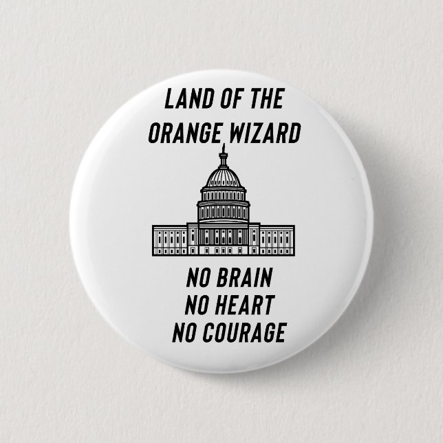 Political Satire: The Orange Wizard’s Capitol Button (Vorderseite)