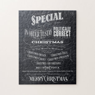 Politically Correck Chalk Chrismas Puzzle Box -I