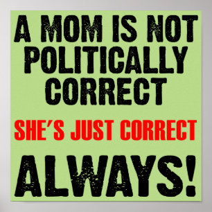 Politically Korrekte Mom Always Right Funny Poster
