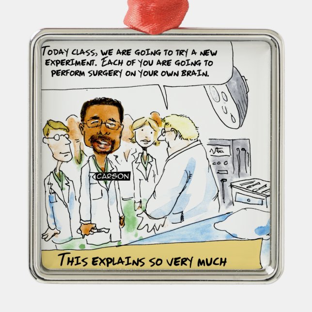 Politik: Nimmt es Operation des Gehirns? Silbernes Ornament (Vorne)