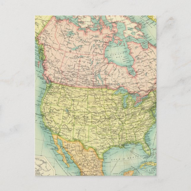 Politik Nordamerikas Postkarte (Vorderseite)