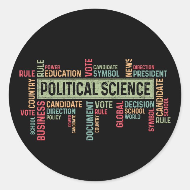 Politikwissenschaft Runder Aufkleber (Vorderseite)