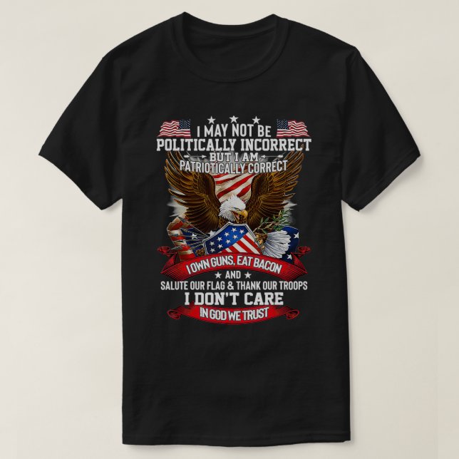 Politisch falsch Gott segne Amerika  T-Shirt (Design vorne)