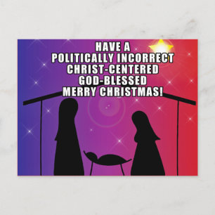 Politisch inkorrekte Christliche Weihnachtspostkar Postkarte